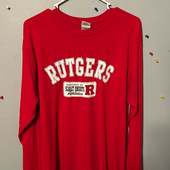 Long sleeve Rutgers graphic tee large men’s scarlet knights - Picture 1 of 1